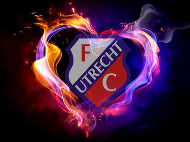 Diamond Painting Logo FC Utrecht met Ronde steentjes 100x80cm - Beste Kwaliteit